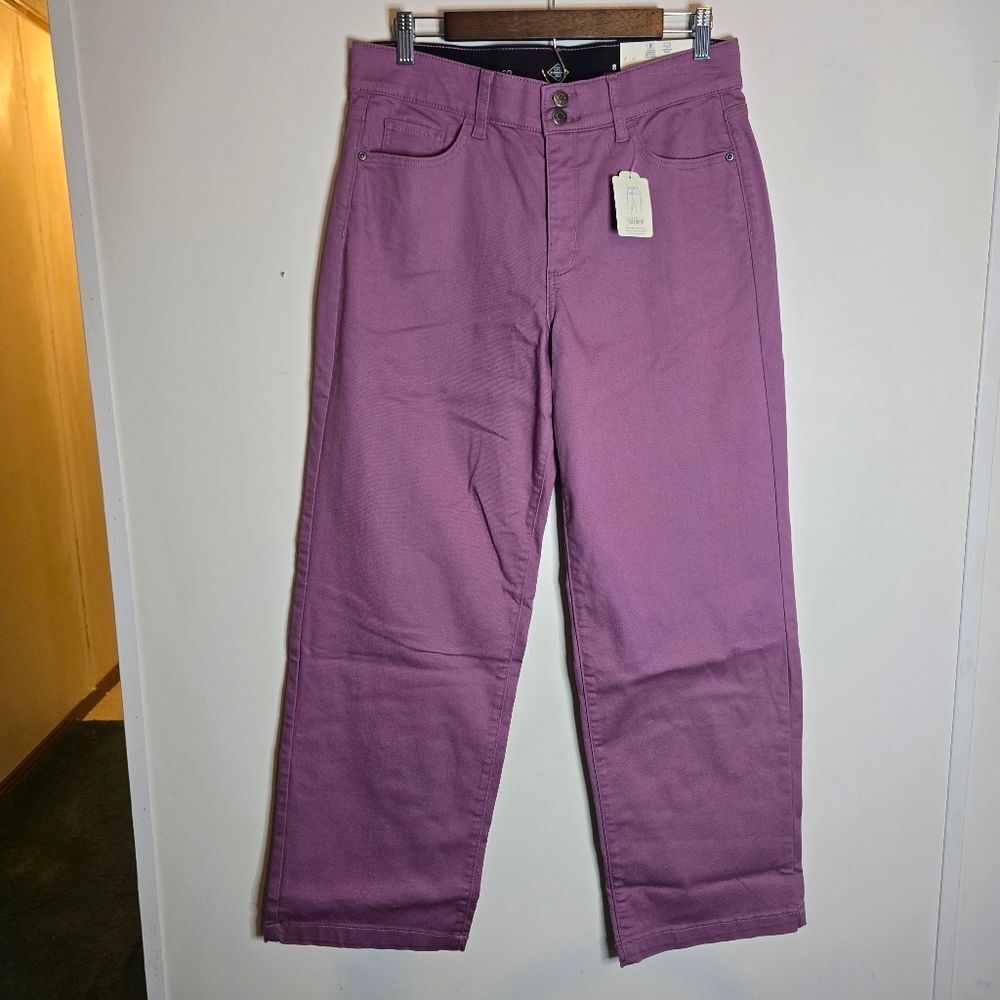 St Johns Bay NWT Wide leg Purple Jeans Size 8